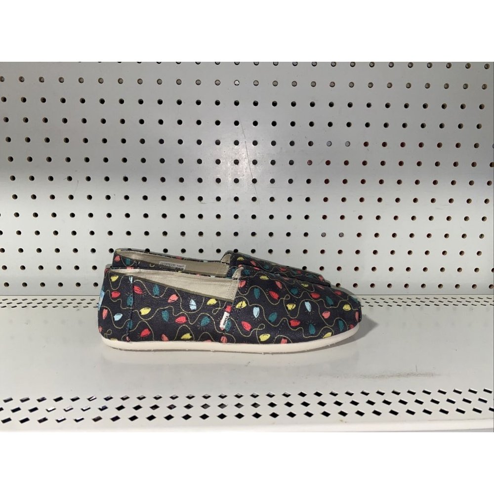 TOMS Belmont Forged Iron Christmas Tree Lights Womens Slip On Flats Size 6